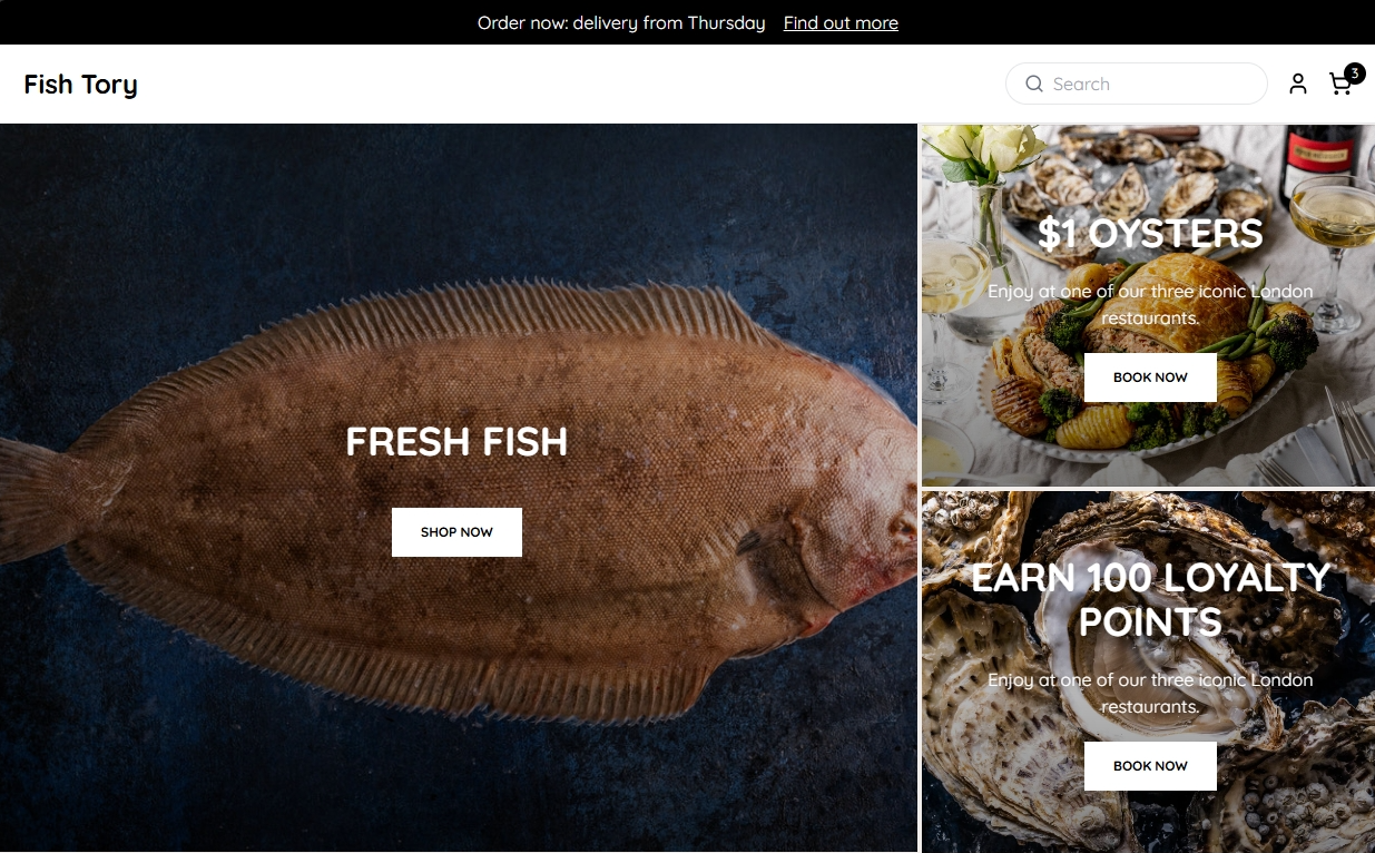 Fish delivery website